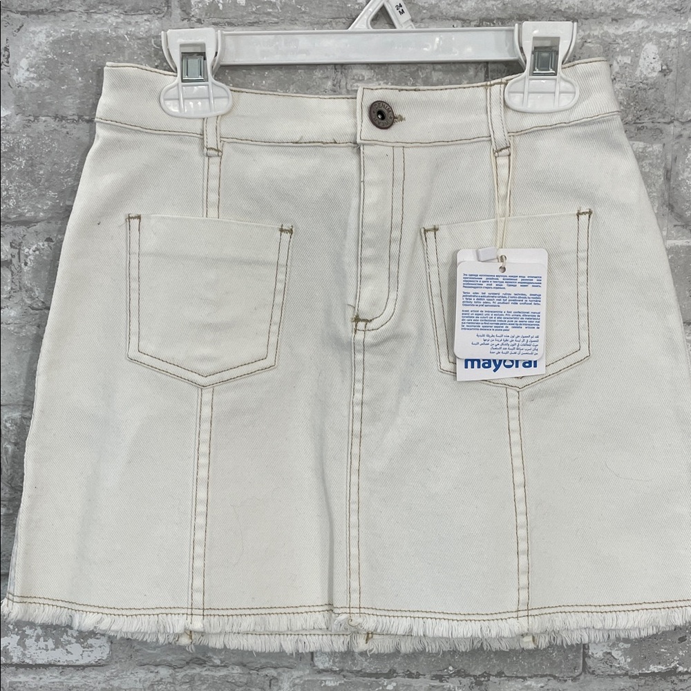 Mayoral Cream Kids Skirt with Pockets